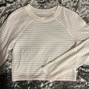 NEVER WORN! Lululemon white striped shirt!